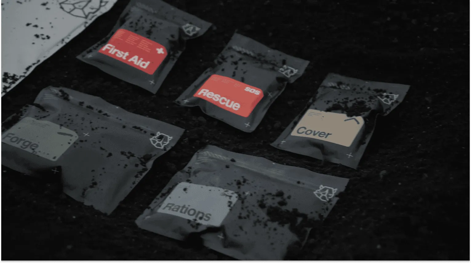 Sealed Core-01 modules on black stone