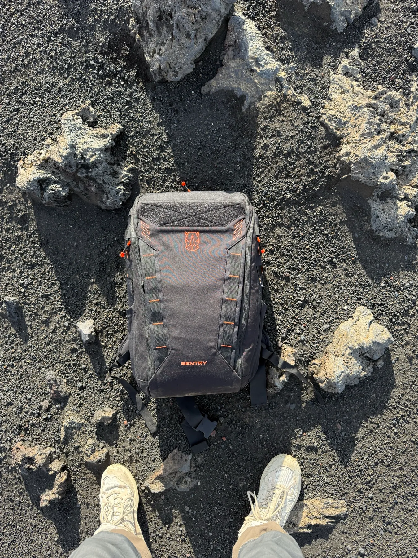 The Sentry pack on volcanic basalt